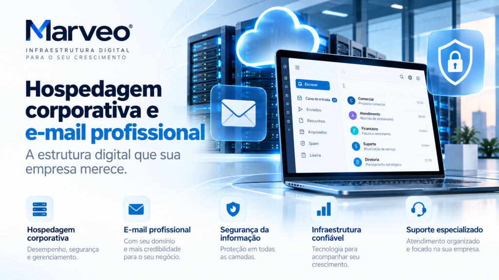 Hospedagem corporativa e e-mail profissional: a estrutura digital que sua empresa merece.